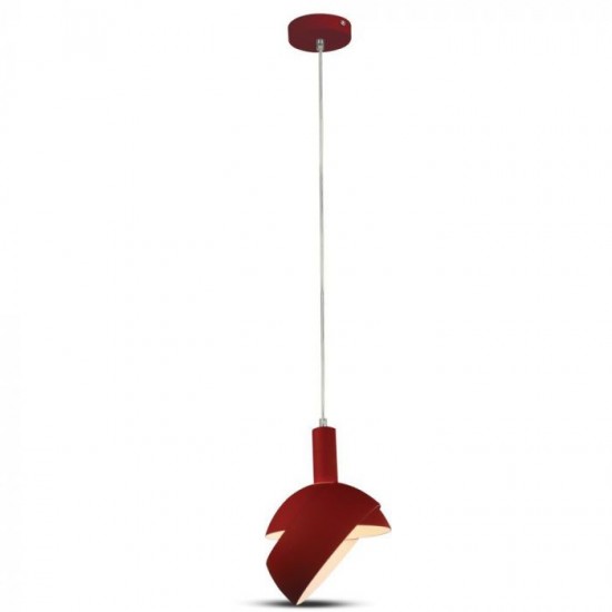 Pendul Plastic E14 cu Margine Mobila de Aluminiu Rosu