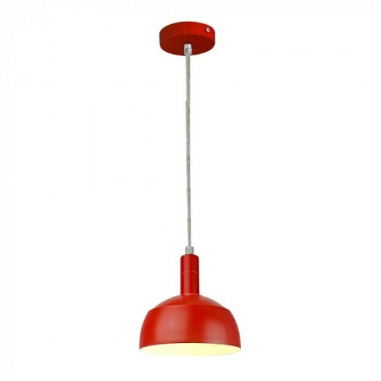 Pendul Plastic E14 cu Margine Mobila de Aluminiu Rosu