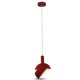 Pendul Plastic E14 cu Margine Mobila de Aluminiu Rosu