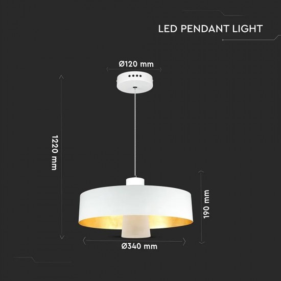 Pendul LED 7W Abajur Alb Acrilic Alb Cald