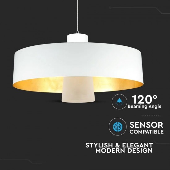Pendul LED 7W Abajur Alb Acrilic Alb Cald