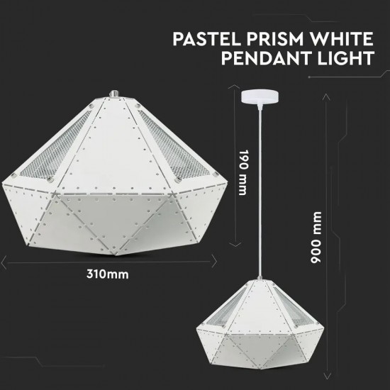 Pendul Pastel Prismatic Alb
