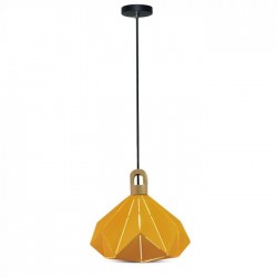 Pendul Pastel cu Lemn Prismatic Galben