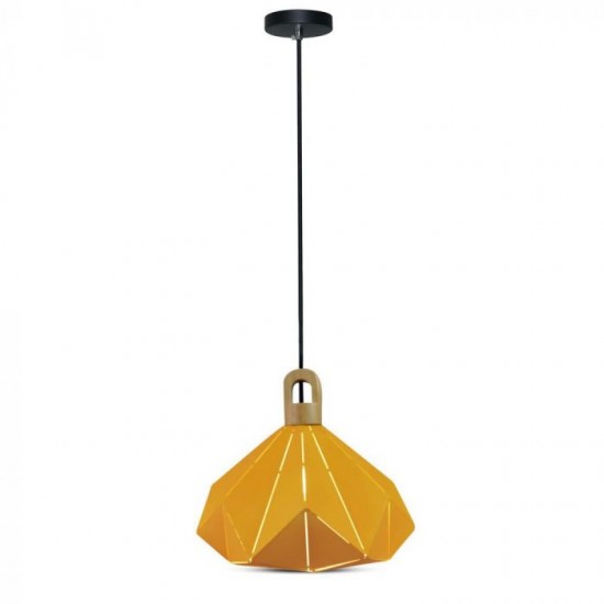 Pendul Pastel cu Lemn Prismatic Galben