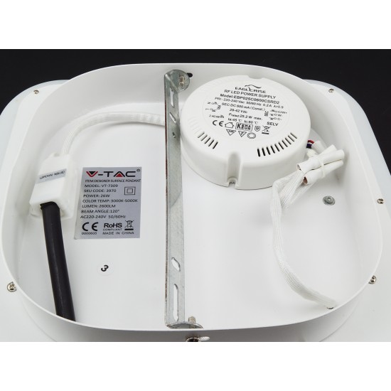 Pendul LED de suprafata patrat 25W dimabil 3 in 1 cu telecomanda