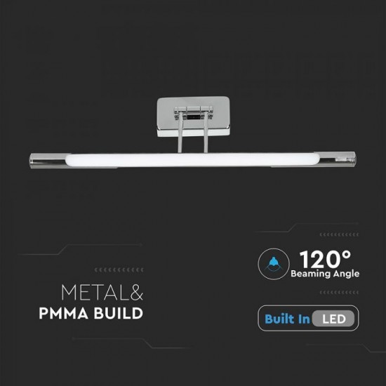 Corp de iluminat cu LED 8W crom pentru tablou sau oglinda Alb Cald