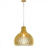 Pendul Lemn cu capac decorativ crom si abajur rotund 350mm