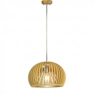 Pendul Lemn cu capac decorativ crom si abajur sferic 330mm