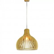 Pendul Lemn cu capac decorativ crom si abajur rotund 450mm