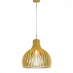 Pendul Lemn cu capac decorativ crom si abajur rotund 450mm