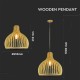 Pendul Lemn cu capac decorativ crom si abajur rotund 450mm
