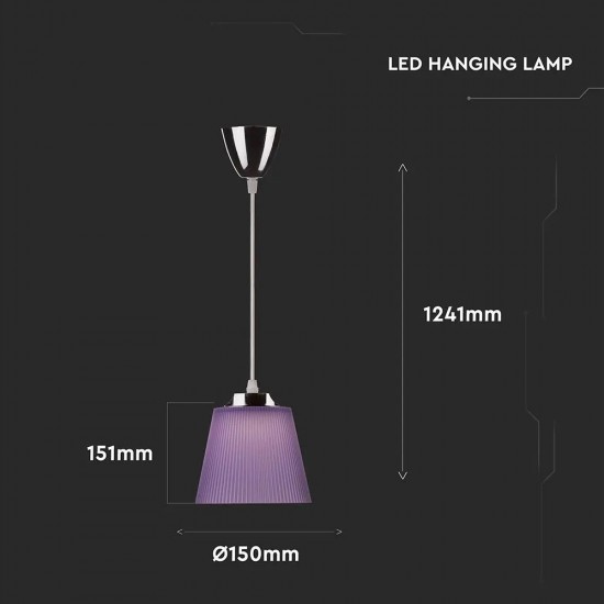Pendul LED 7W Corp Violet Crom Alb Neutru