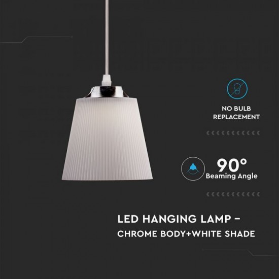 Pendul LED 7W Corp Alb Crom Alb Neutru