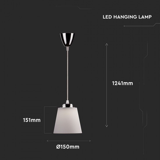 Pendul LED 7W Corp Alb Crom Alb Neutru