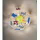 Pendul SAFARI Smarter pentru copii cu decoratiuni PVC multicolore 350mm soclu E14 IP20
