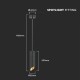 Pendul aluminiu negru D:55x200mm soclu GU10 IP20