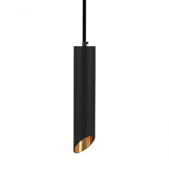 Pendul aluminiu negru D:55x200mm soclu GU10 IP20