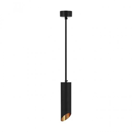 Pendul aluminiu negru D:55x200mm soclu GU10 IP20