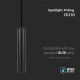 Pendul aluminiu negru D:60x300mm soclu GU10 IP20