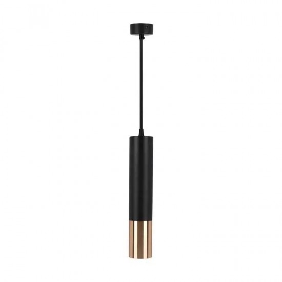 Pendul aluminiu negru auriu D:60x300mm soclu GU10 IP20