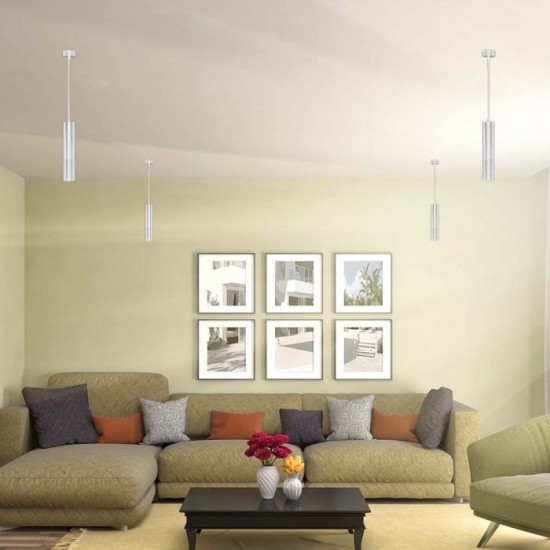Pendul aluminiu alb D:60x300mm soclu GU10 IP20
