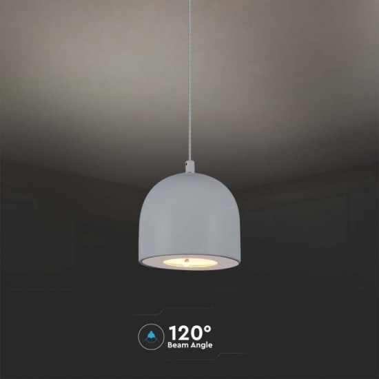 Pendul LED 8.5W 100mm corp gri lumina calda IP20
