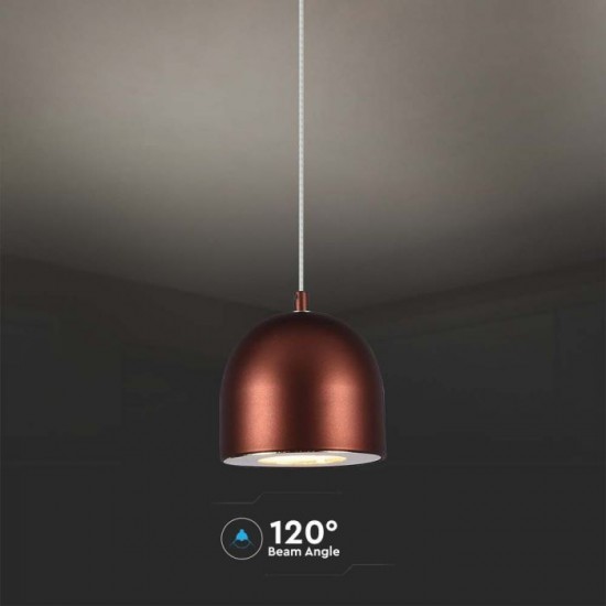 Pendul LED 8.5W 100mm corp maro lumina calda IP20