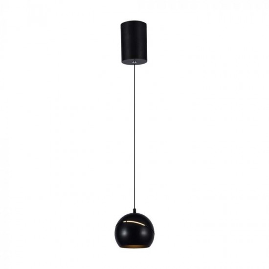 Pendul LED 8.5W 120mm corp negru lumina calda IP20