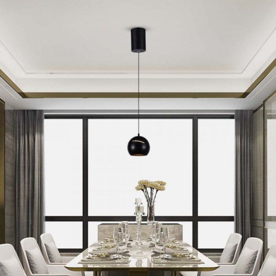 Pendul LED 8.5W 120mm corp negru lumina calda IP20