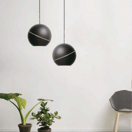 Pendul LED 8.5W 120mm corp negru lumina calda IP20