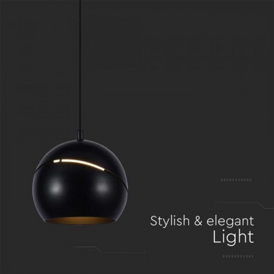 Pendul LED 8.5W 120mm corp negru lumina calda IP20