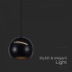 Pendul LED 8.5W 120mm corp negru lumina calda IP20