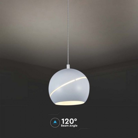Pendul LED 8.5W 120mm corp alb lumina calda IP20