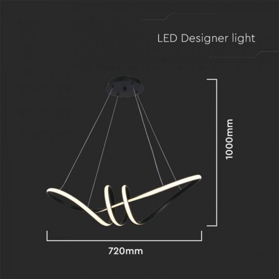 Suspensie led de interior 24W designer 720mm lumina calda si finisaj negru IP20