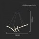 Suspensie led de interior 24W designer 720mm lumina calda si finisaj negru IP20
