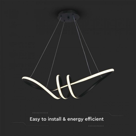 Suspensie led de interior 24W designer 720mm lumina calda si finisaj negru IP20