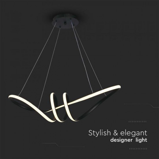 Suspensie led de interior 24W designer 720mm lumina calda si finisaj negru IP20