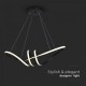 Suspensie led de interior 24W designer 720mm lumina calda si finisaj negru IP20