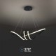 Suspensie led de interior 24W designer 720mm lumina calda si finisaj negru IP20