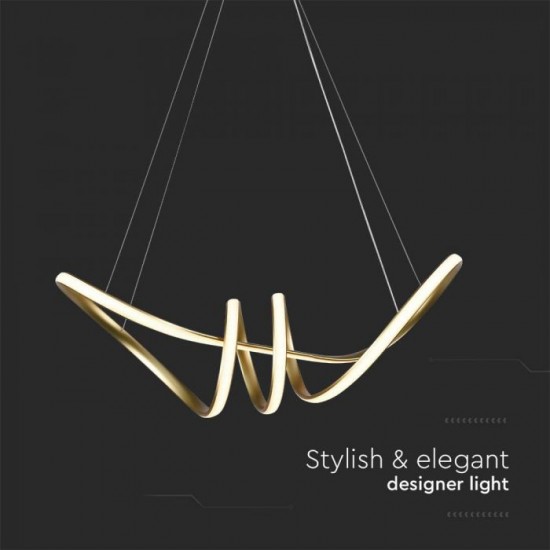 Suspensie led de interior 24W designer 720mm lumina calda si finisaj auriu IP20