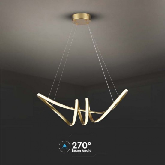 Suspensie led de interior 24W designer 720mm lumina calda si finisaj auriu IP20