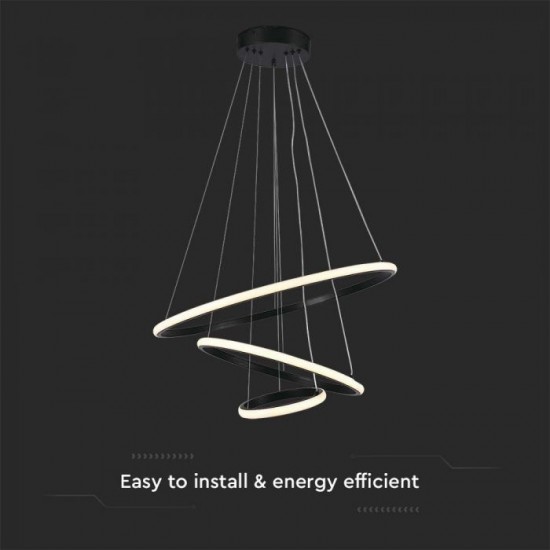 Suspensie led de interior 32W designer 600mm lumina calda si finisaj negru IP20