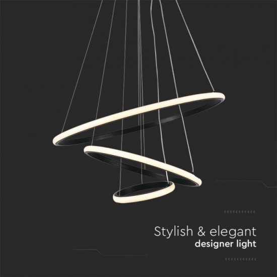 Suspensie led de interior 32W designer 600mm lumina calda si finisaj negru IP20