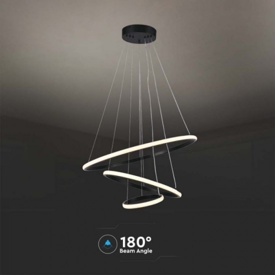 Suspensie led de interior 32W designer 600mm lumina calda si finisaj negru IP20