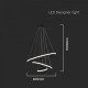 Suspensie led de interior 32W designer 600mm lumina calda si finisaj negru IP20