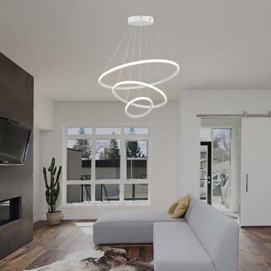 Suspensie led de interior 32W designer 600mm lumina calda si finisaj alb IP20