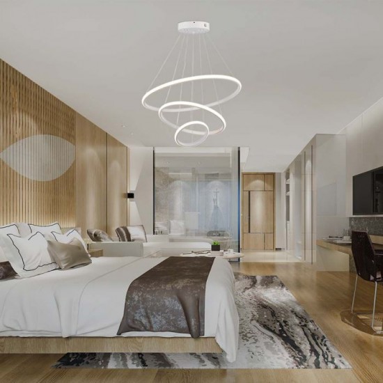Suspensie led de interior 32W designer 600mm lumina calda si finisaj alb IP20