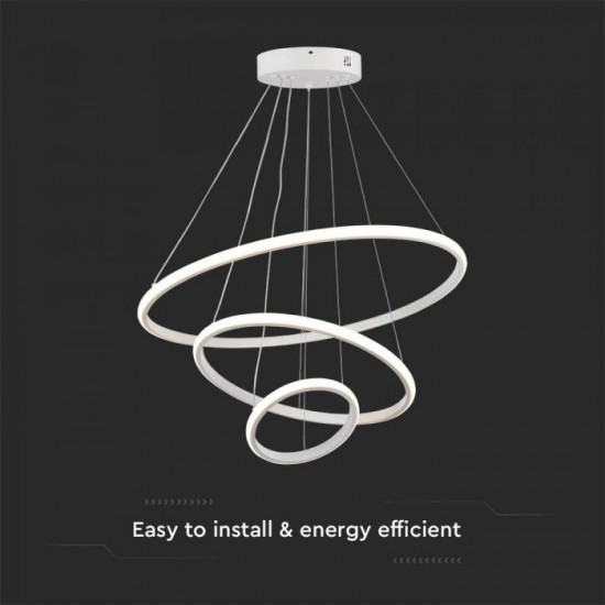 Suspensie led de interior 32W designer 600mm lumina calda si finisaj alb IP20