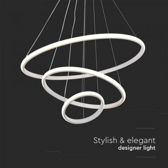 Suspensie led de interior 32W designer 600mm lumina calda si finisaj alb IP20