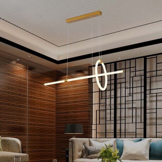 Suspensie led de interior 16W designer 860mm lumina calda si finisaj auriu IP20
